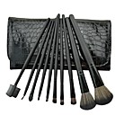 10Pcs Black Professional Cosmetic Makeup Brush Set