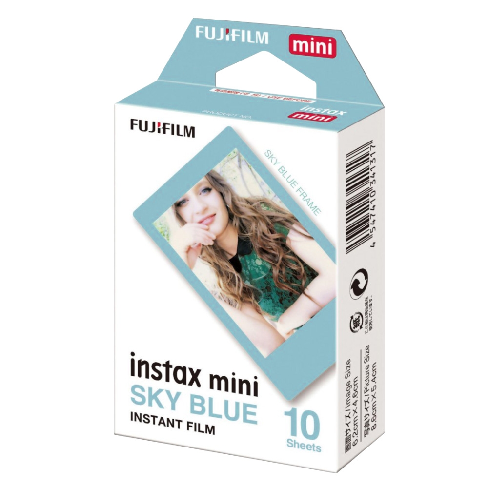 Fuji Instax Mini SKY BLUE Frame Instant Film for Fujifilm Instax Mini Cameras - 10 Shot Pack