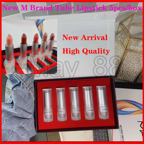 2020 New Arrival M Brand Lipstick 5pcs/set Tube Lipstick Matte Lipstick Rouge a Levers with a gift bags fast shipping