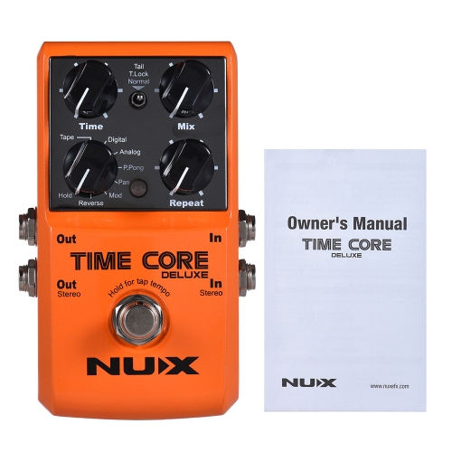 NUX TIME CORE DELUXE Pédale d'effet à retard numérique pour guitare électrique avec 7 types de retard Enregistrement en boucle des années 40 True Bypass