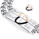 Fête des valentine de titane acier amateurs de bijoux personnalisés en or / bracelets noirs (une paire)