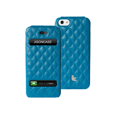 Jisoncase Flip Matelasse cuir Etui Housse pour iPhone 5
