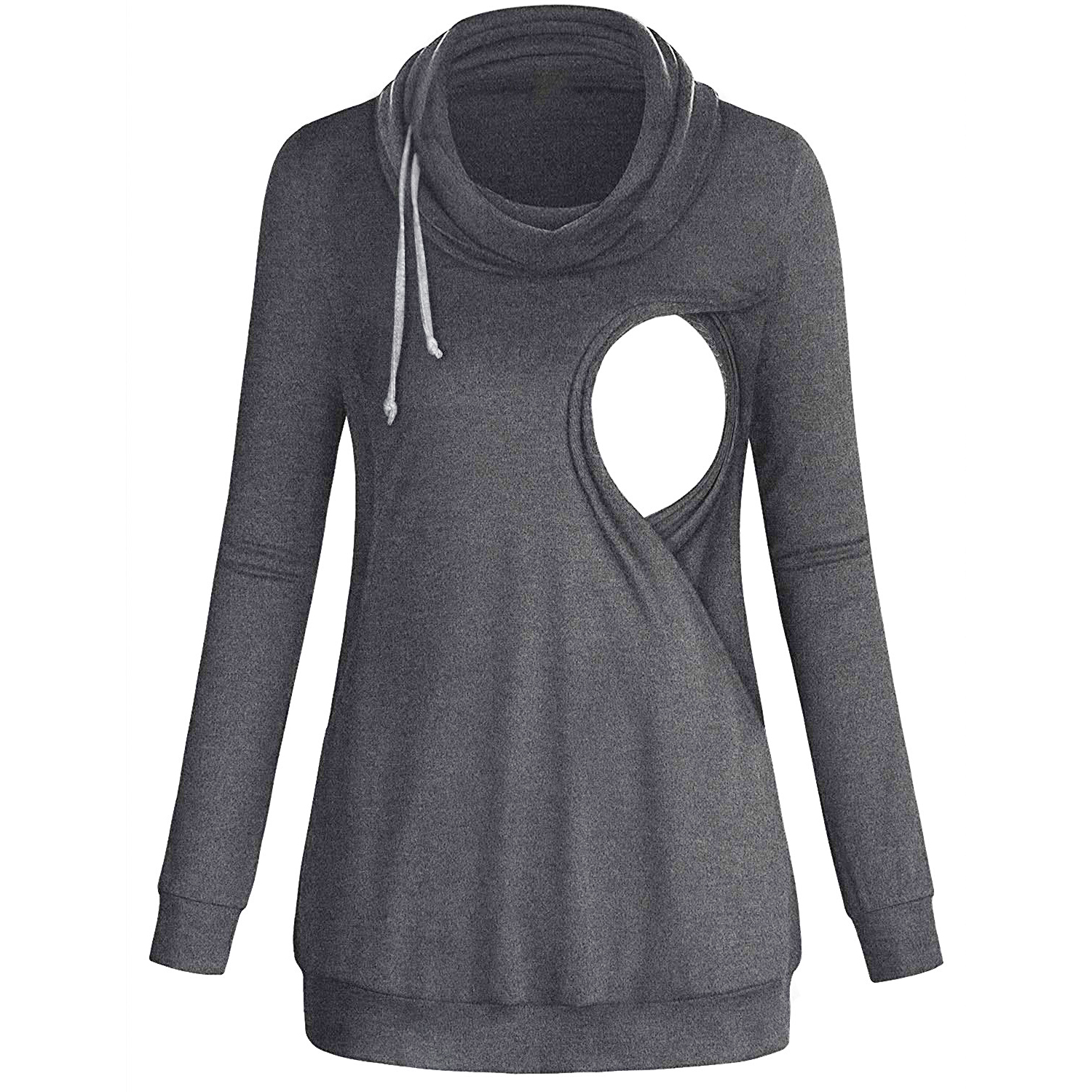 Casual Solid Long-sleeve Nursing Hoodie