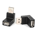 minismile ™ vers le haut  bas 90 degrés USB mâle à femelle adaptateurs (2 pcs)