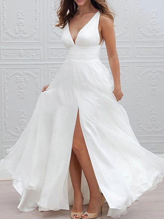 A-Line Modest Plus Size Wedding Dresses With Sleeves