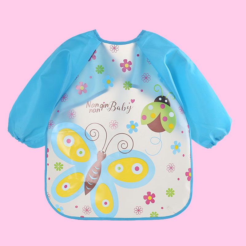 Waterproof Cartoon Print Long-sleeve Feeding Bib