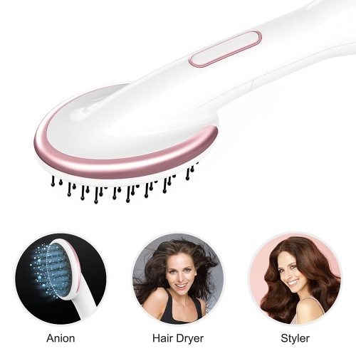 Electric Hair Straightening Brush Negative Ion Hair Straightener Comb Hair Styling Comb Adjustable Temperature