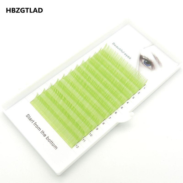 HBZGTLAD C/D curl 0.07/0.1mm 8/15mm false lashes Grass green eyelash individual colored lashes Faux volume eyelash extensions