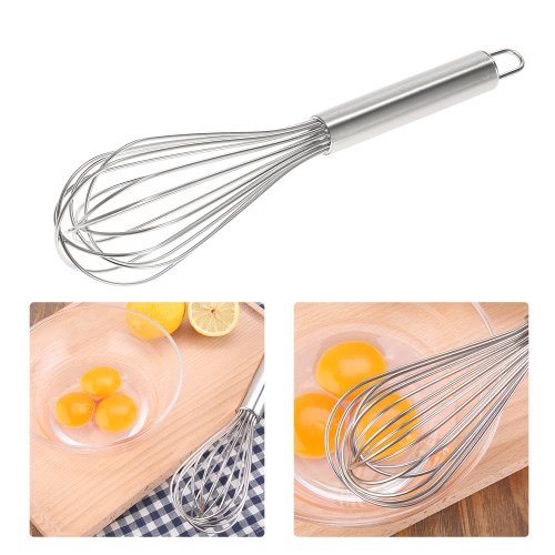 Stainless Steel Kitchen Egg Whisk Eggs Frother Rotary Milk Egg Beater Blender Mixer Kitchen Cooking Tool