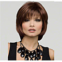 Synthetic Wig Straight Straight Bob Layered Haircut With Bangs Wig Short Medium Length Brown Synthetic Hair Women's Natural Hairline Side Part Brown