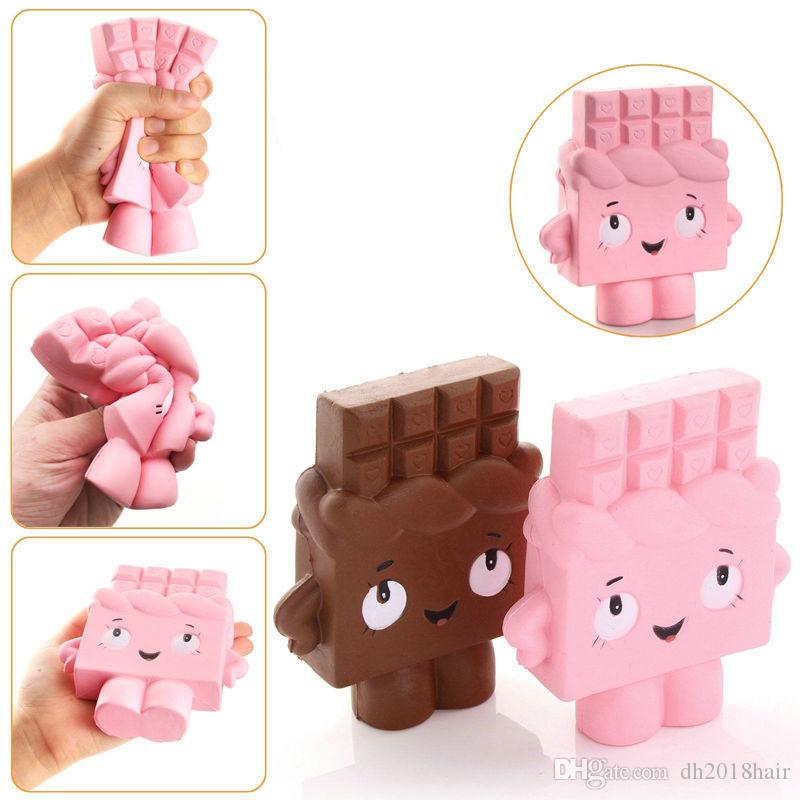 13cm Kawaii Squeezed Squishy Jumbo Pink/Coffee Chocolate Slow Rising Soft Cute Hand Pillow Cream Scented Bread Squeeze Gift Stress Toy