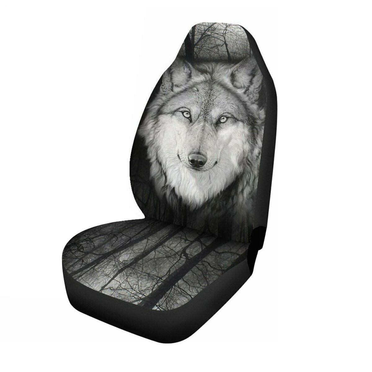 Universal 1Pcs Wolf Front Row Car Truck Seat Covers Set Protector Cushion