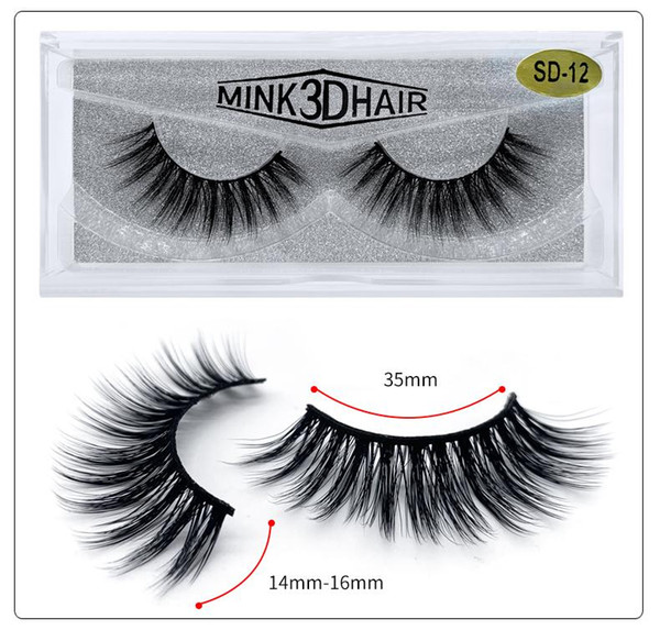 Long Dramatic 3d mink 25mm Eyelashes Bright eyes Natural simulation SD Series Sharpening 15mm mink lashes Multi layer Curled and Slender
