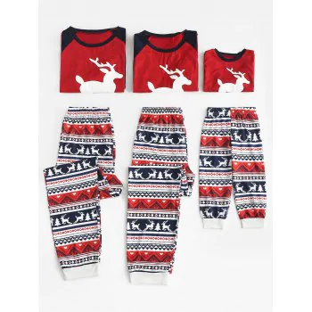 Ensemble de Pyjama de Noël Assorti Cerf Imprimé Pour la Famille