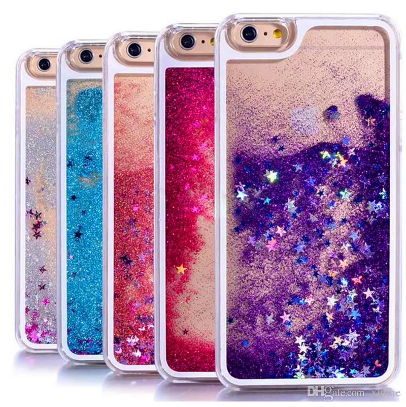 Liquid Bling Glitter Quicksand Case For iPhone 7 7Plus 6 6s 6Plus 6sPlus Samsung S8 S7 S6 Case Quicksand Liquid Dynamic Clear Case