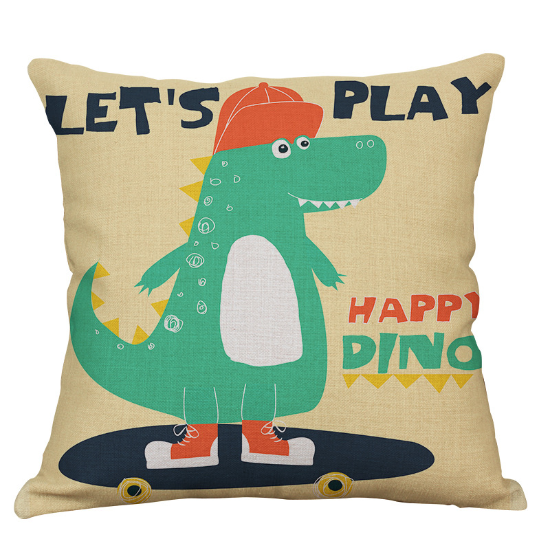 Active Dinosaur Print Pillowcase
