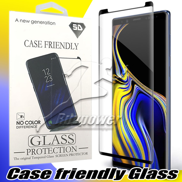 For Samsung Galaxy S10 S10E Note 9 10 Plus S9 Note 8 S8 Case Friendly Tempered Glass Screen Protector with Package