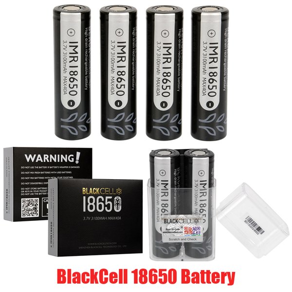 100% Original BlackCell IMR18650 Battery Type Black Red Blue Yellow Skin IMR 18650 Lithium Battery 3500mAh 20A 35A 3100mAh 40A for Vape Box Mod