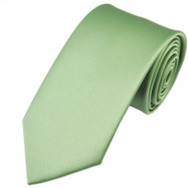 Plain Sage Green Satin Tie