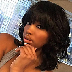 Human Hair Glueless Lace Front Lace Front Wig Bob style Brazilian Hair Body Wave Wig 130% Density with Baby Hair Natural Hairline African American Wig 100% Hand Tied Women's Short Medium Length Human Lightinthebox