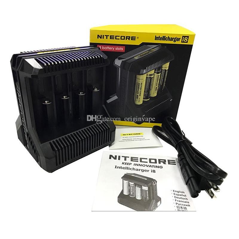 100% Authentic Nitecore I8 Charger 8 Slot for 18650 16450 14500 18350 etc Rechargeable Batteries DHL Free Shipping