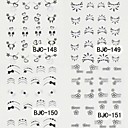 2pcs bande dessinée autocollants à ongles transfert de l'eau de bande dessinée d'impression (couleurs assorties)