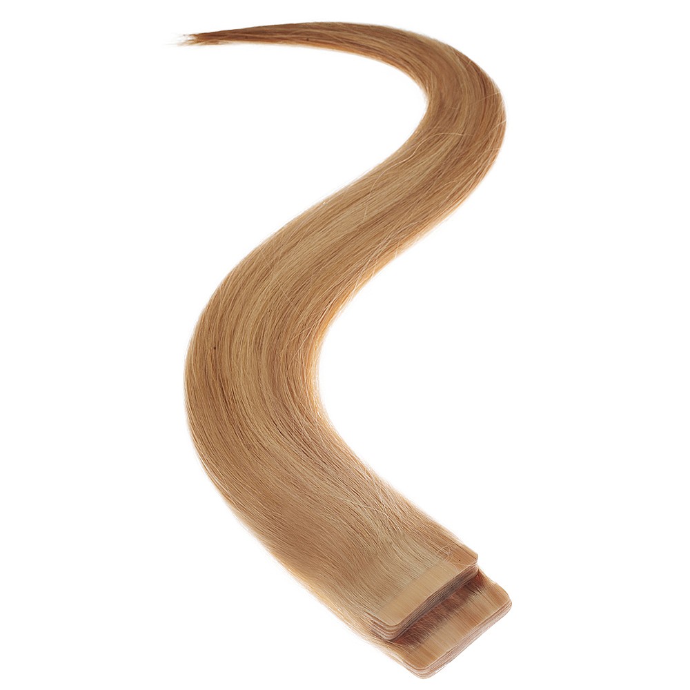 satin strands tape-in half head human hair extension - sahara 18 inch