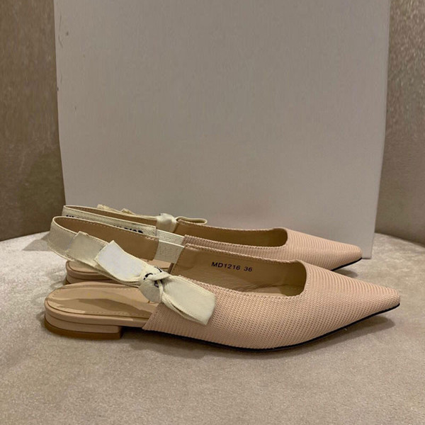 Women's sandals, leather summer flat shoes, all-match fashion women's shoes, ribbons, solid color pointed toe shoes, casual and comfortable