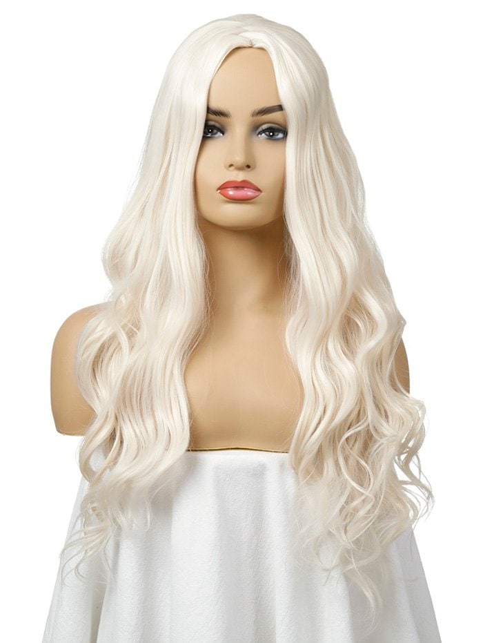 Synthetic Long Body Wave Center Part Cosplay Wig