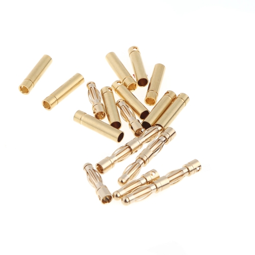 GoolRC 10 Pairs 4.0mm Copper Bullet Banana Plug Connectors Male + Female for RC Motor ESC Battery Part (4.0mm Banana Plug)