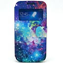 Leo the Starry Sky Pattern PU Open the Window Leather Case with Card Slot and Stand for Samsung Galaxy S4 mini I9190