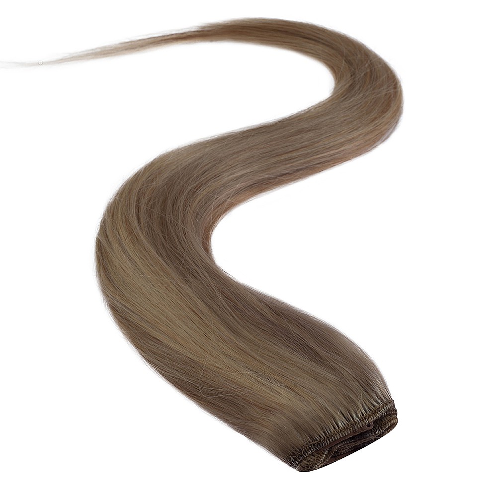 wildest dreams clip in full head human hair extension 18 inch - 18/22 medium blonde