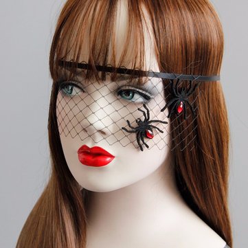 Cosplay Masquerade Mask Sexy Black Lace Spider Evil Mask