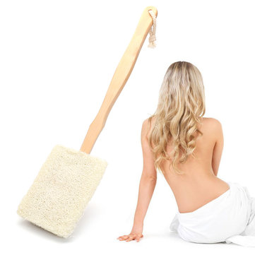 Natural Luffa Loofah Bath Body Shower Spa Washing Scrubber Brush Exfoliating Detachable Handle