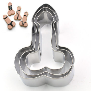 3pcs Ding Ding Willy Penis Cookies Cutter Mold Cake Decorating Biscuit Pastry Baking Mold