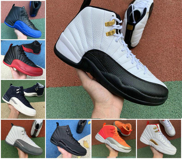 Basketball shoes 12s Jumpman 12 Flu Game Royal The Master Dark Grey men Athletic sports Sneakers University Gold Stone Blue Trainers