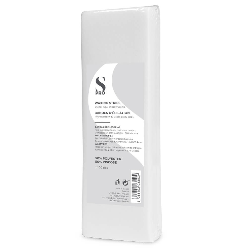 S-PRO White Paper Wax Strips, Pack of 100