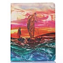 ENKAY Sailing Boat Pattern Oil Painting Style Protective Smart Case with Stand and Card Slots for iPad 2/3/4