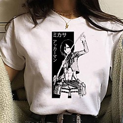 Inspired by Attack on Titan Cosplay Anime Cartoon Polyester / Cotton Blend Print Harajuku Graphic Kawaii T-shirt For Women's / Men's Lightinthebox