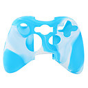 Protective Dual-Color Silicone Case for Xbox 360 Controller (White and Blue)
