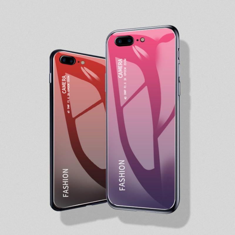 Luxury Designer Tempered Glass Hard Case for Huawei P30 P20 Pro Nova 3 3i 4 Mate 20 Lite 10 P Smart Soft TPU Gradient Dual Hybrid Cover