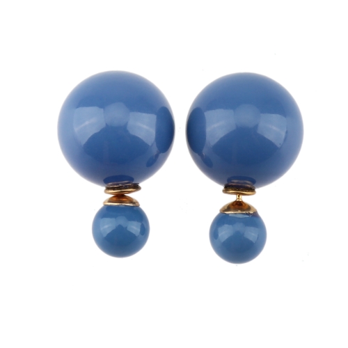 1 paire Fashion Double côté boucles d'oreilles grosse perle Stud oreille bijoux pour femmes