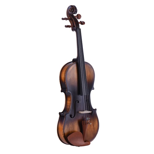 ammoon 4/4 Full Size Violin Matte-Antique Spruce Top Jujube Bois Pièces (Peg et Tailpiece) avec le chiffon de nettoyage Rosin Haute Qualité Pont violon Cordes