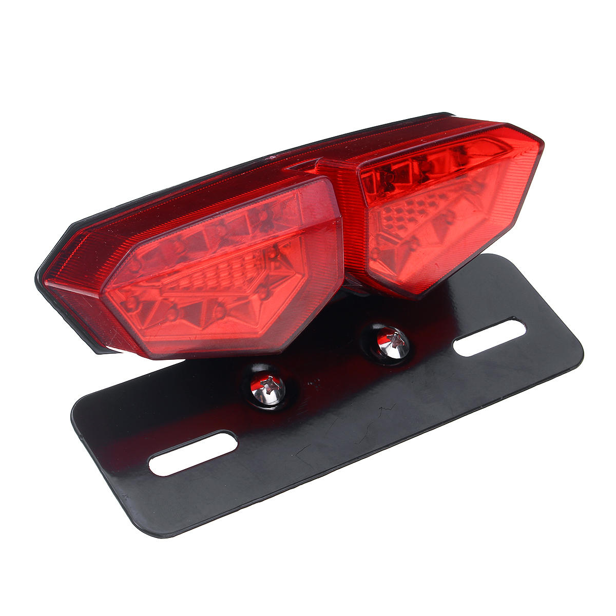 18 LED Motorcycle Smoke Brake Rear Tail Turn Signal License Integrated Light