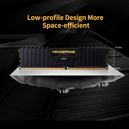 CORSAIR Vengeance LPX 8GB (1 x 8GB) DDR4 DRAM 3000MHz C16 288-Pin Memory Kit CM4X8GD3000C16K4D (Black)