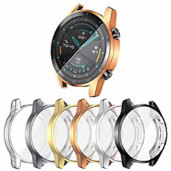 [6-pack] screen protector case compatible with huawei watch gt 2 46mm cover, all around soft tpu plated protective frame anti-scratch bumper shell accessories (6 colors, gt 2 46mm)