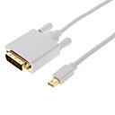 Mini DisplayPort mâle vers DVI 32AWG OD4.8mm câble ultrasons pour MacBook Air / Pro / Pro Retina (180cm)