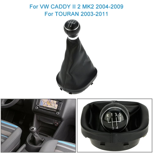 5 Speed Gear Shift Knob Gearstick Gaiter Boot Replacement Kit for VW CADDY II 2 MK2 2004-2009 TOURAN 2003-2011