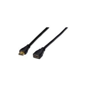 Digitus ASSMANN HDMI High Speed - HDMI mit Ethernet-Verlängerungskabel - HDMI (W) bis HDMI (M) - 2 m - Dreifachisolierung - Schwarz (AK-330201-020-S)