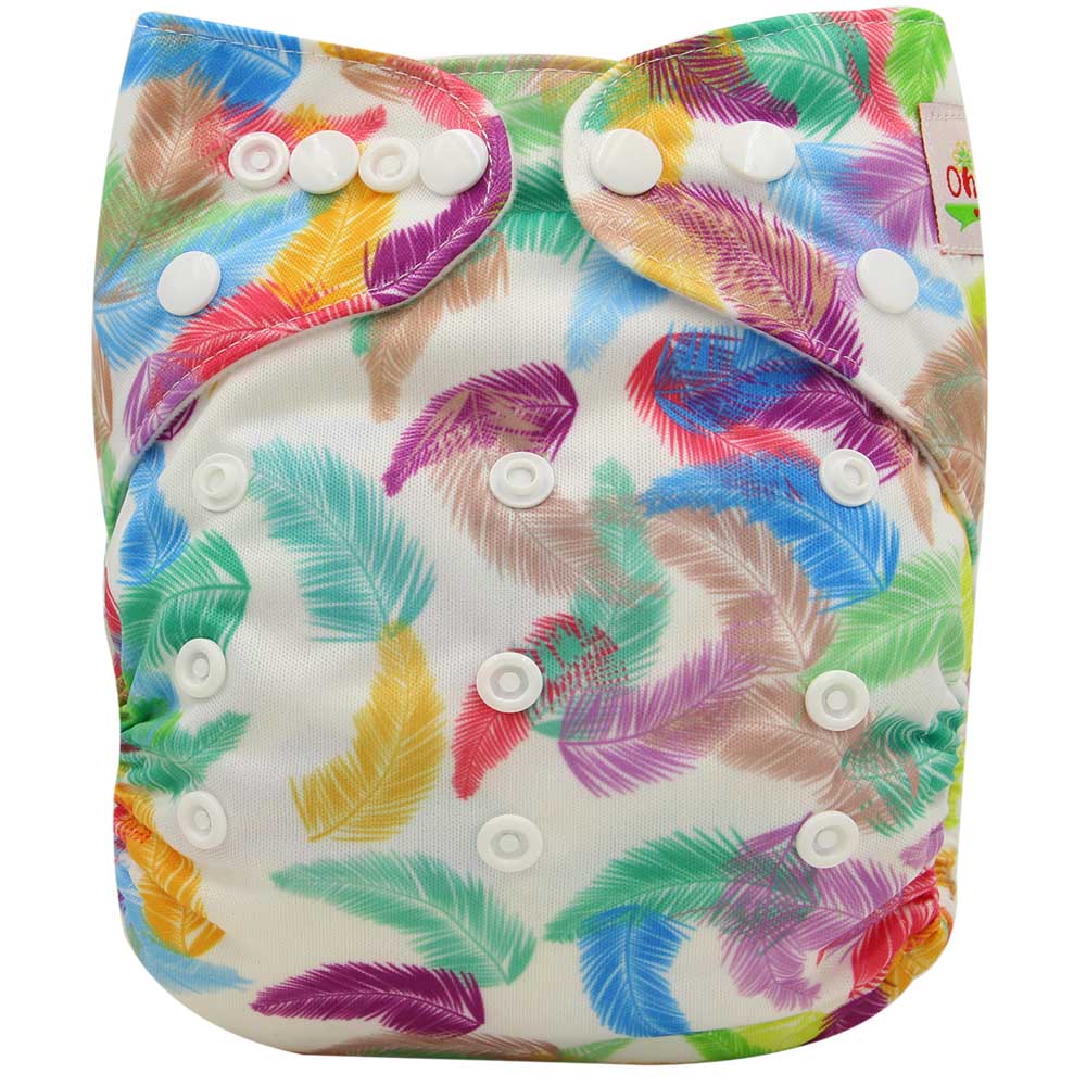 Reusable Washable Adjustable Cartoon Print Cloth Diaper